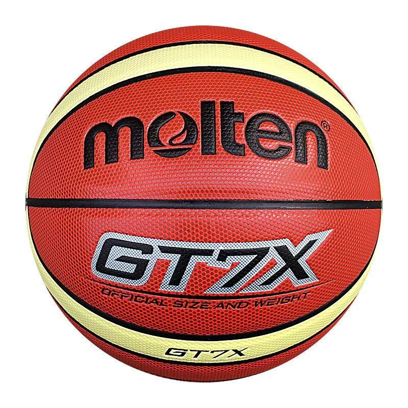 Durable outdoor basketball with PU rubber liner, non-slip surface, and standard size 7 specification for all-weather play
