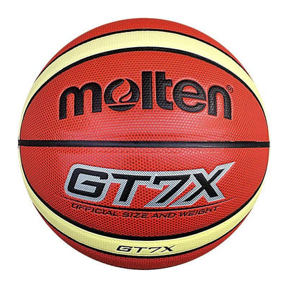 Durable outdoor basketball with PU rubber liner, non-slip surface, and standard size 7 specification for all-weather play