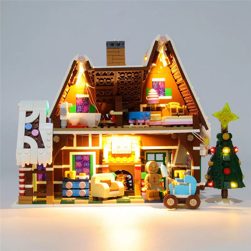 LED string light kit for building block gingerbread house compatible with model 10267