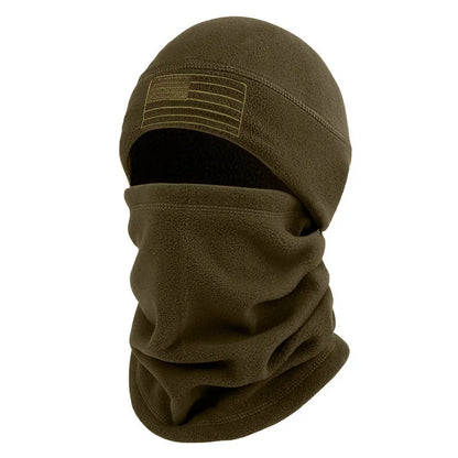 Winter headgear set with polar fleece hat and scarf in blue, army green, grey or black, free size
