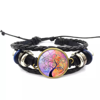 Handmade Tree of Life Bracelet with multilayer braided design in black