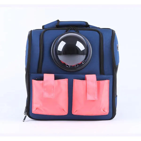 Pet space backpack in beige, PVC and Oxford cloth, 38x26x38cm, for cats and small pets up to 13kg