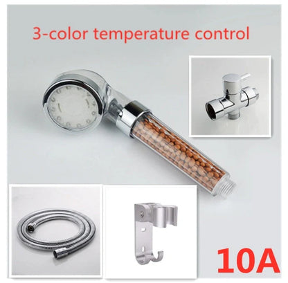 Color Changing LED Shower Head with temperature sensor and high-pressure filter