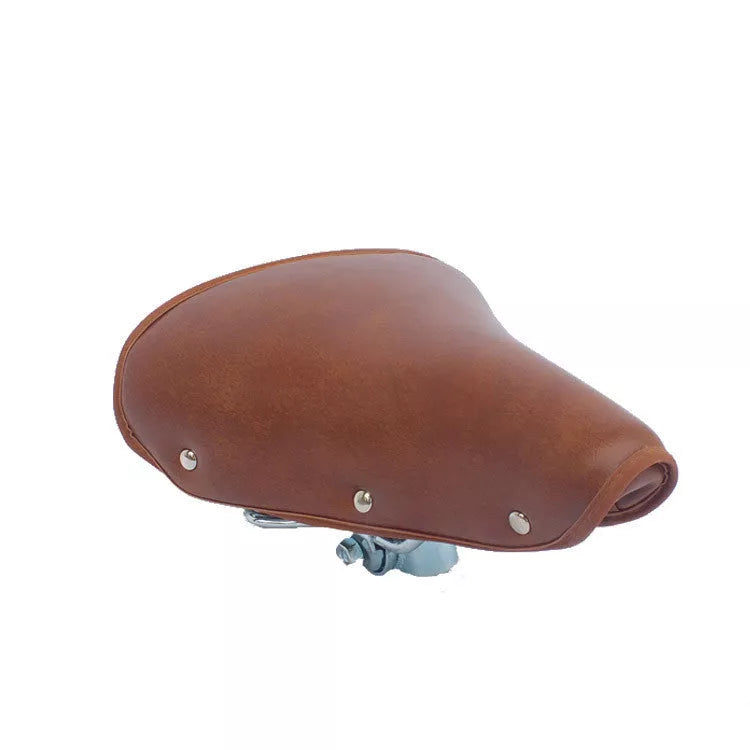 Retro brown PU leather bicycle seat cushion for enhanced cycling comfort