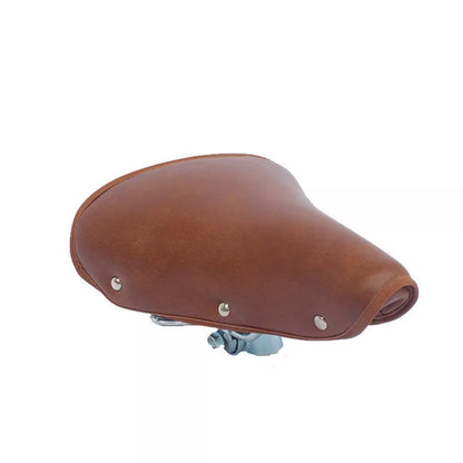 Retro brown PU leather bicycle seat cushion for enhanced cycling comfort
