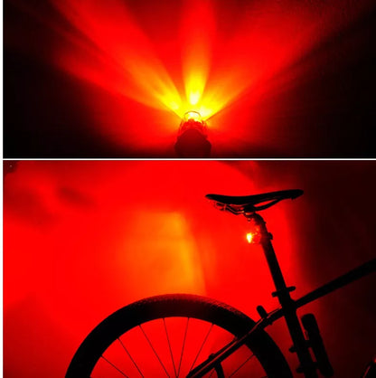Bicycle tail light with 3 LED beads for night safety, waterproof, compact design