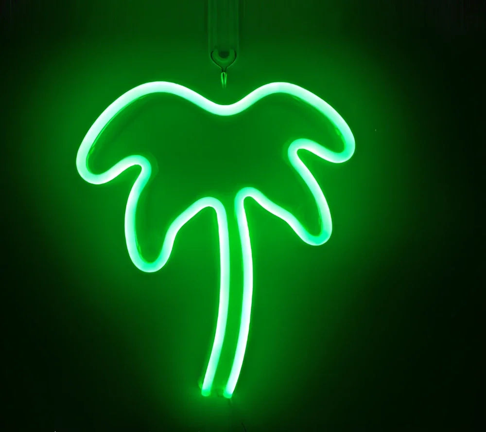 Hanging LED neon wall light in PVC, USB powered, sizes 100-600mm for home decor