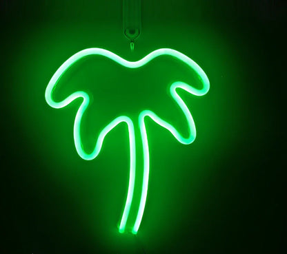 Hanging LED neon wall light in PVC, USB powered, sizes 100-600mm for home decor