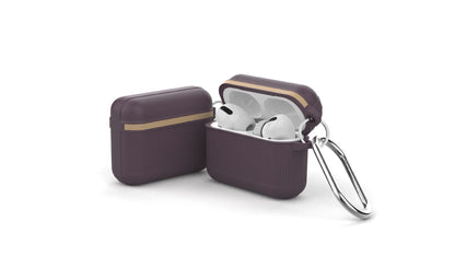 Silicone AirPods case in solid colour with reinforced corners and split design for quick access