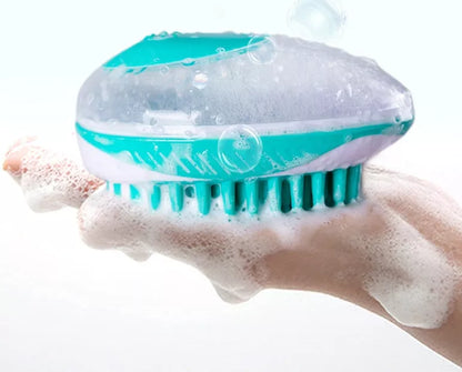 Pet Bath Massage Comb with automatic liquid dispenser for cats and dogs