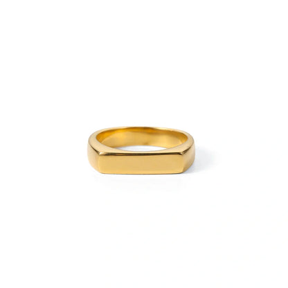 Lana Gold Ring in titanium steel with geometric design and gold electroplating