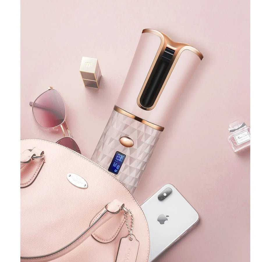 Multifunctional Automatic Wireless Curling Iron with LCD display and cordless design