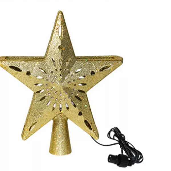 Star-shaped LED laser projector light for Christmas trees with adjustable blizzard effects