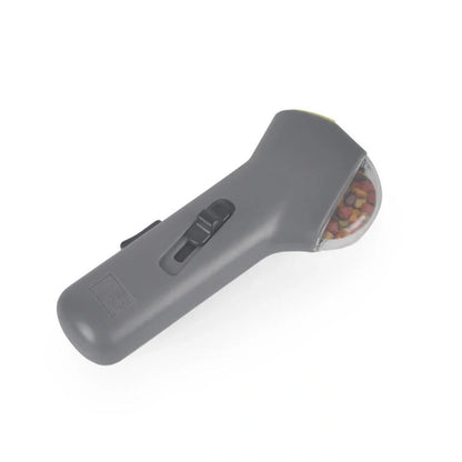 Dog Training Snack Launcher in grey, dimensions 18cm height, for interactive pet play