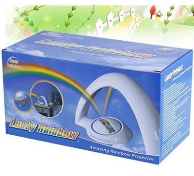 Magical Rainbow Projection Night Light casting colorful lights on a wall, creating a romantic and relaxing atmosphere