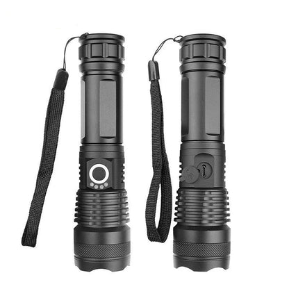 High-Powered Tactical Flashlight with Zoom and USB Charging - Durable, Waterproof, and Rechargeable LED Flashlight