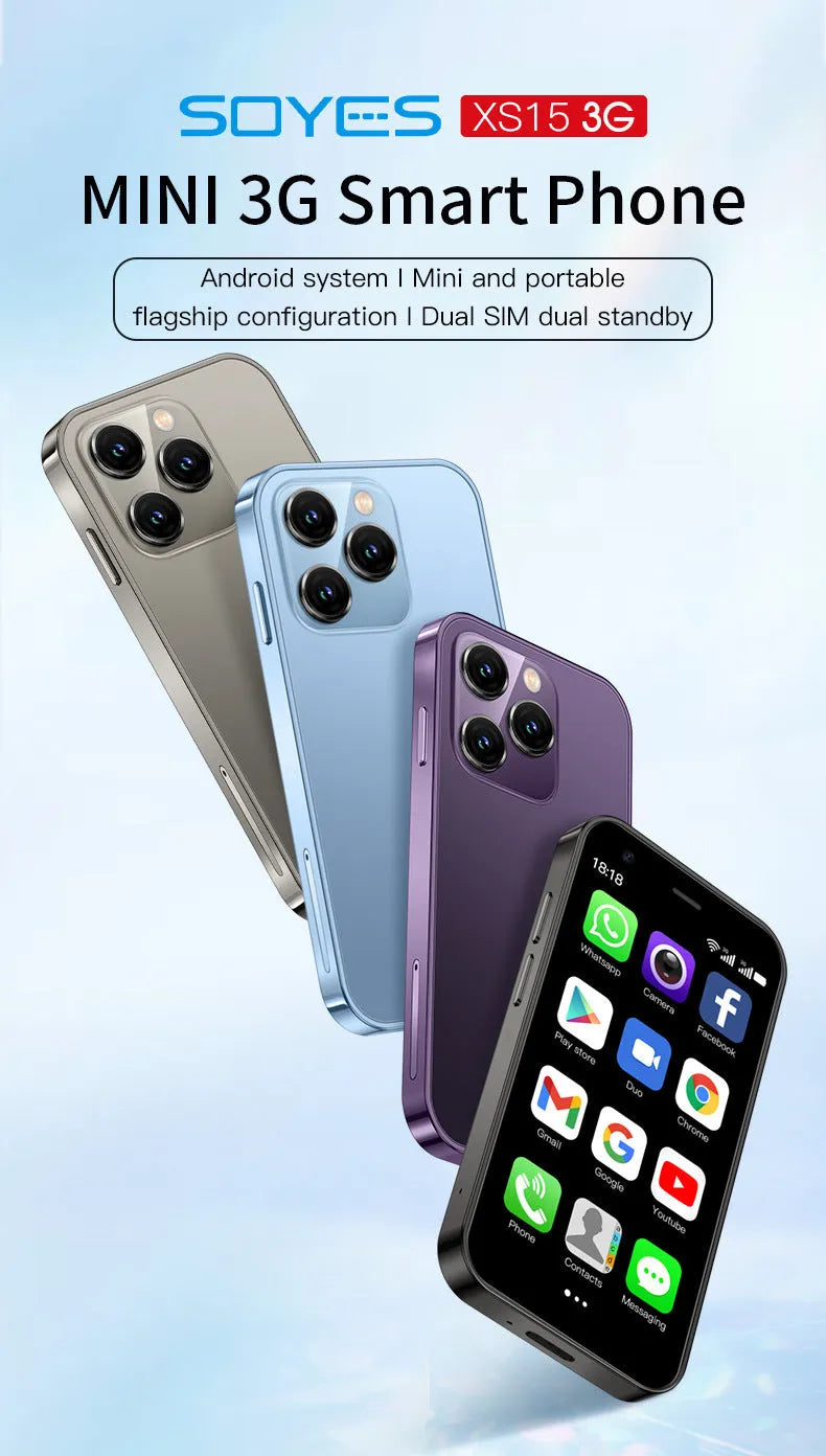 S23PRO & XS15 mini smartphone in black, green, or pink purple with a 30-inch screen on a straight-plate body.