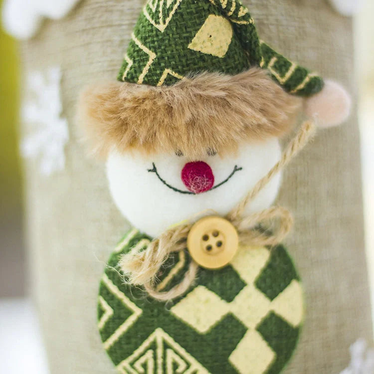 Festive Christmas wine bottle socks in vibrant colors, perfect for holiday decor