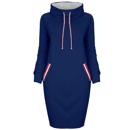 Elegant long sleeve party dress with high collar in a variety of colors and sizes