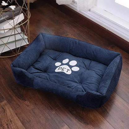Warm PP cotton pet kennel mat for dogs and cats, 15cm high, available in Blue and Red