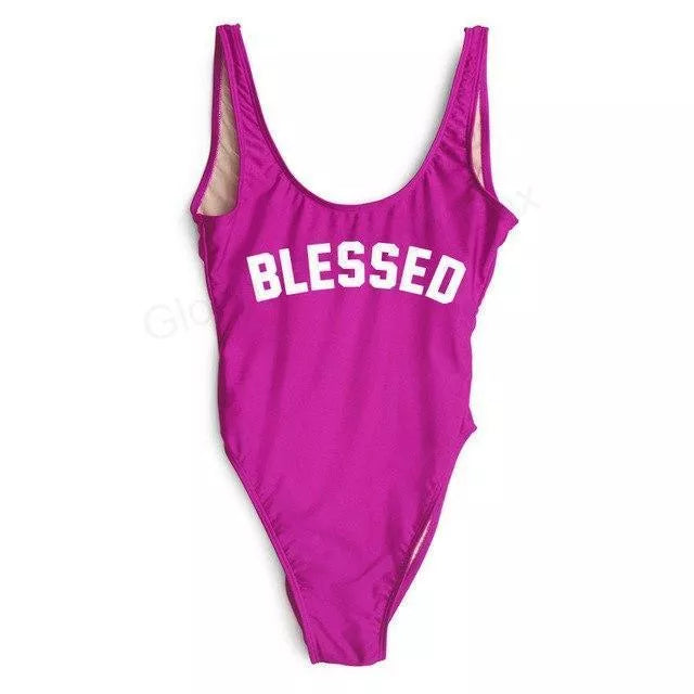 Blessed Swimsuit in various colors, made from durable polyester and nylon