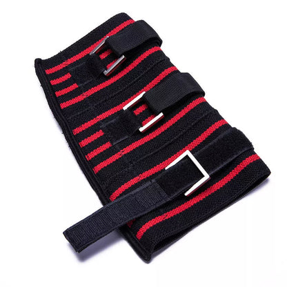 Fitness elbow squat deep hard pull bench type in black/red for heavy lifting support