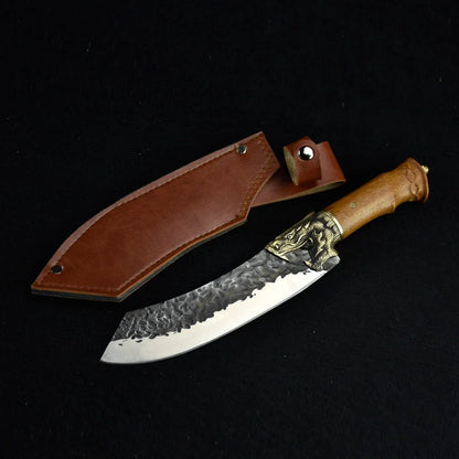 Hand forged lightweight slicing knife with rosewood handle and sharp 5Cr15Mov blade