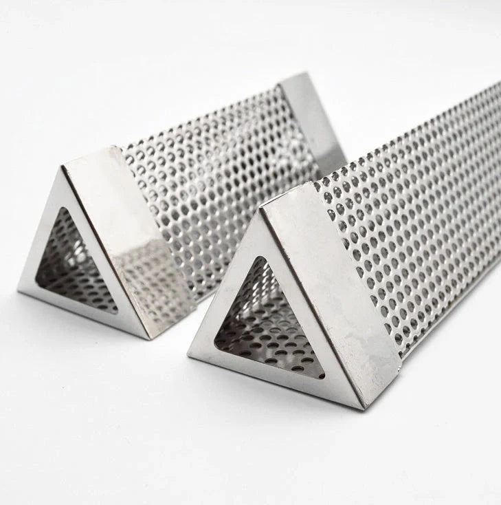 Premium stainless steel smoker tray holder in various shapes and sizes for backyard grilling and smoking