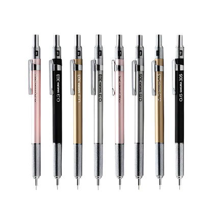 Japanese cherry mechanical pencil with metal rod mechanism in gold, silver, black, or pink colours