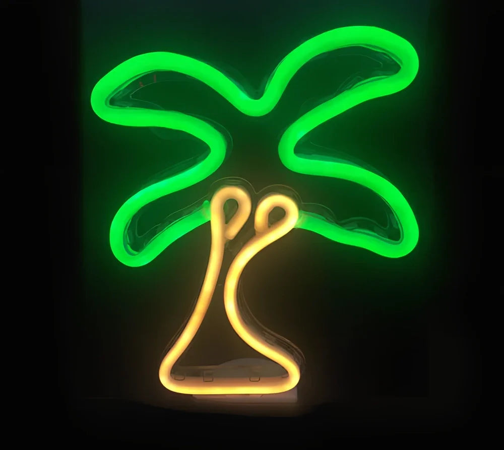 Hanging LED neon wall light in PVC, USB powered, sizes 100-600mm for home decor