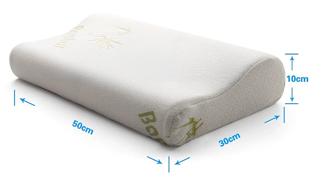 Bamboo fibre cervical pillow with slow rebound memory cotton in four size options for neck support