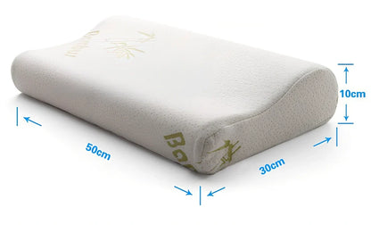 Bamboo fibre cervical pillow with slow rebound memory cotton in four size options for neck support