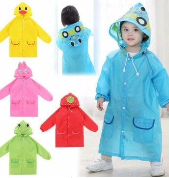 Funny Kids Raincoat in vibrant colors for school and play