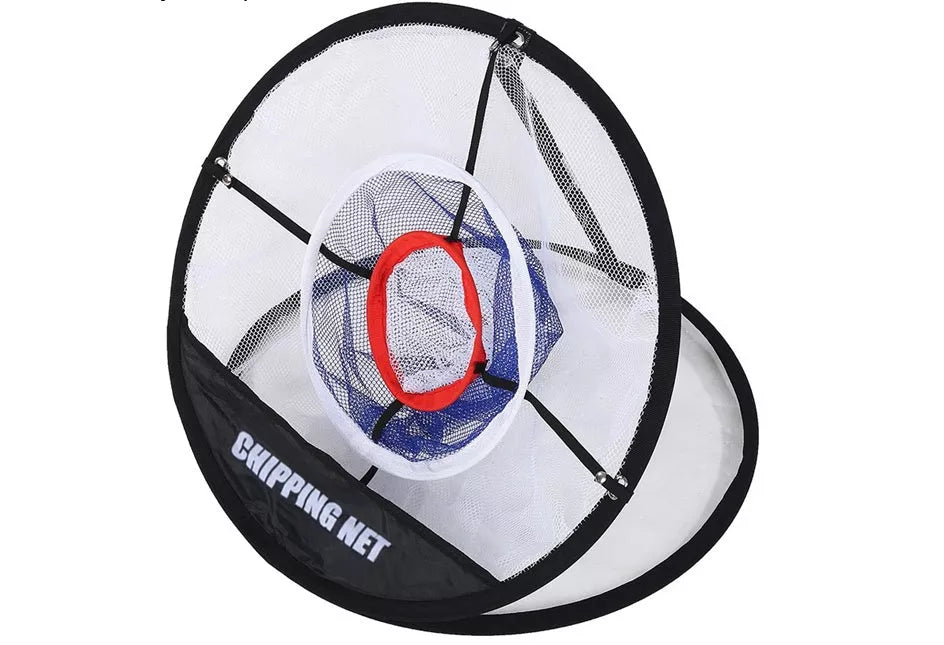 UP Indoor Outdoor Chipping Pitching Training Net in white, portable and durable for golf practice