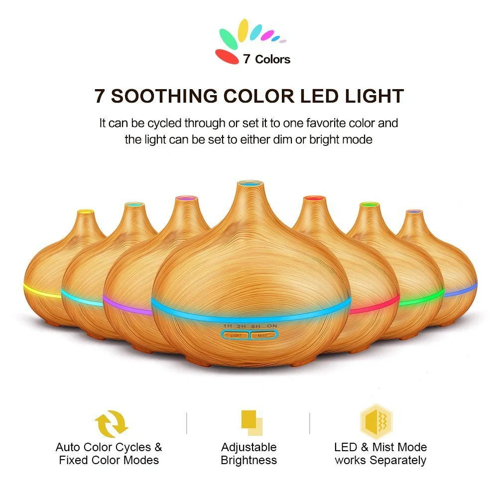 550ml Ultrasonic Humidifier with Aromatherapy Function in various colors