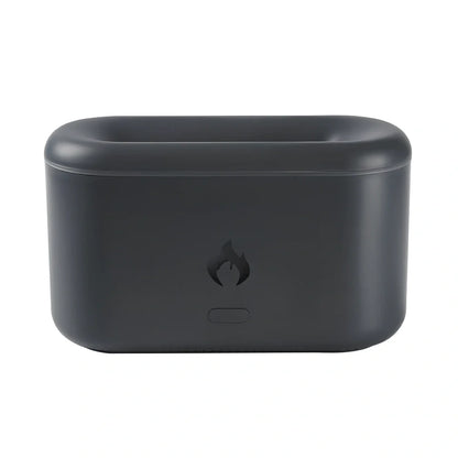 Black and white USB flame aroma diffuser with 300ml water tank for room humidification