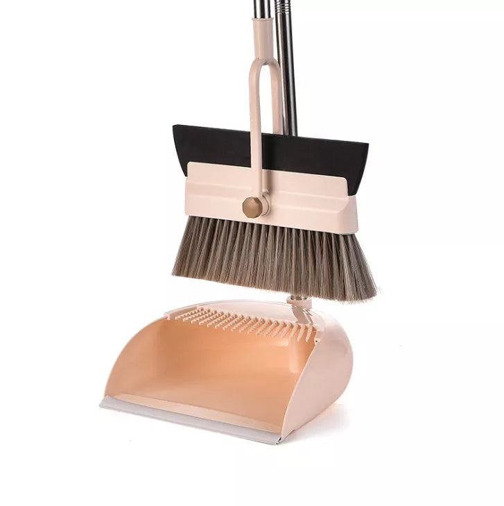 Two-in-one windproof broom and wiper set for efficient home cleaning