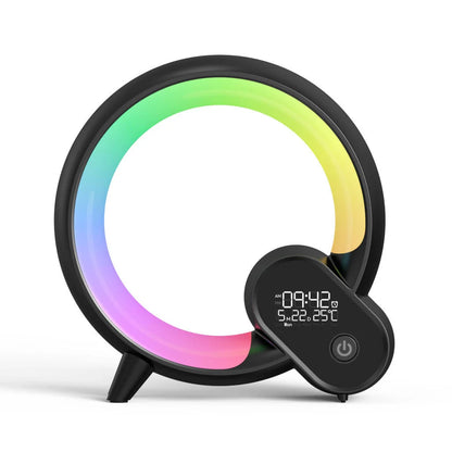 Intelligent Bluetooth Alarm Clock with Colorful Atmosphere Light, Features 15 White Noise Tracks and Smart Phone Control