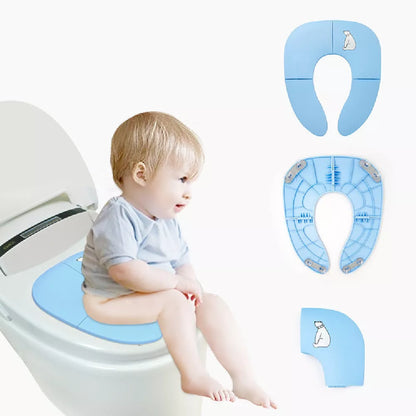 Foldable Baby Travel Potty Seat in pink, yellow, or blue, perfect for on-the-go potty training