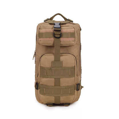 Camouflage outdoor backpack with durable 600D encrypted Oxford cloth, spacious for computers and clothes