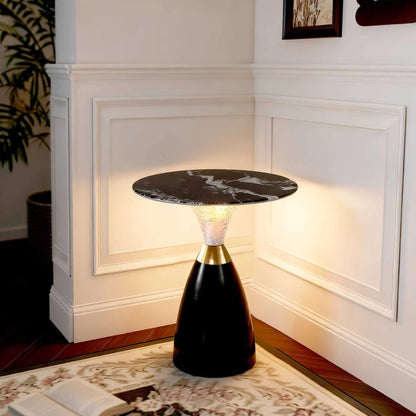 LED side table with 16-colour RGB ambience light, remote control, white or black, tea table for living room