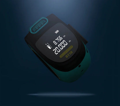 2-in-1 laser tape measure tool with extended tape and magnetic hook for metal surfaces