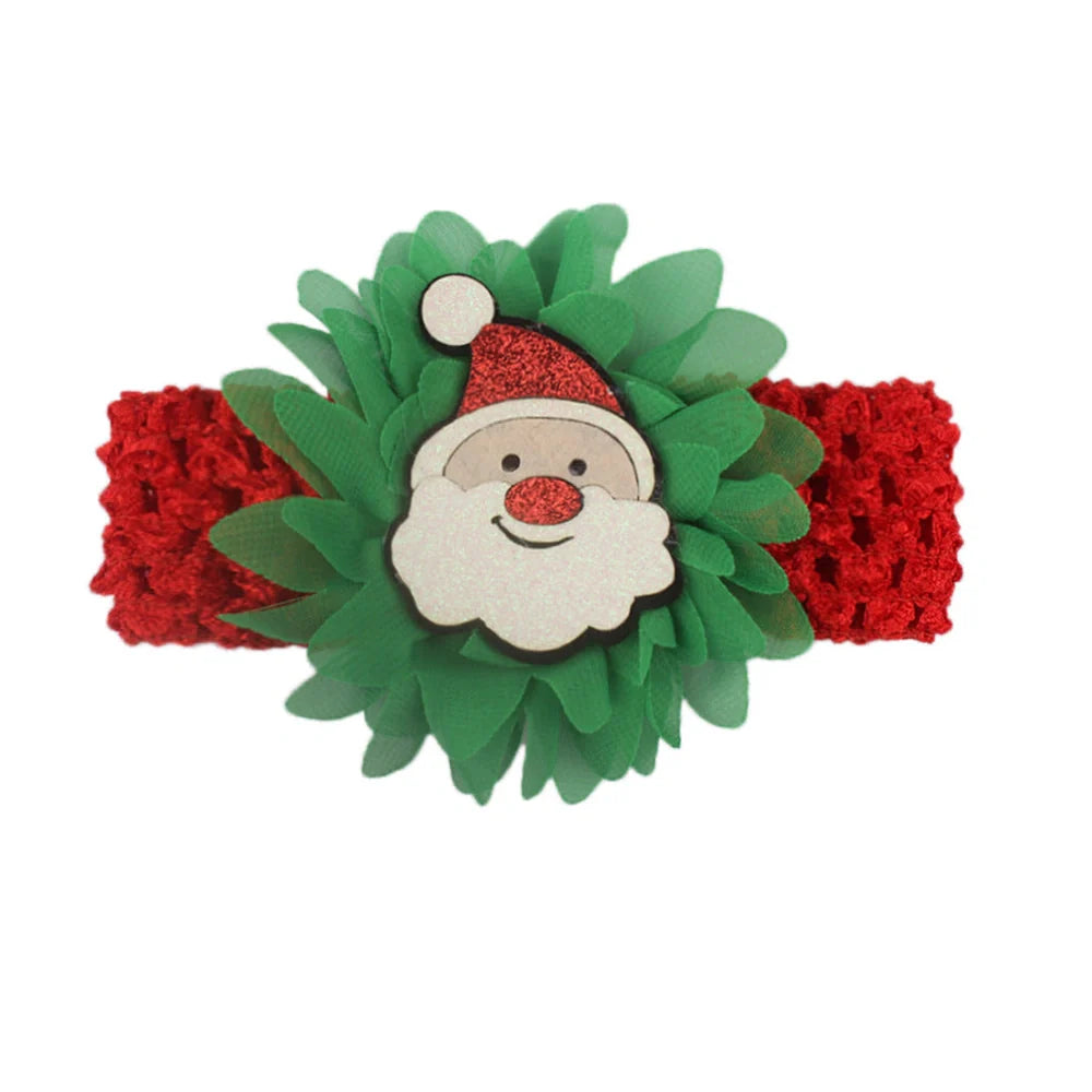 Children's chiffon hair band measuring 15cm by 4cm with Christmas decoration