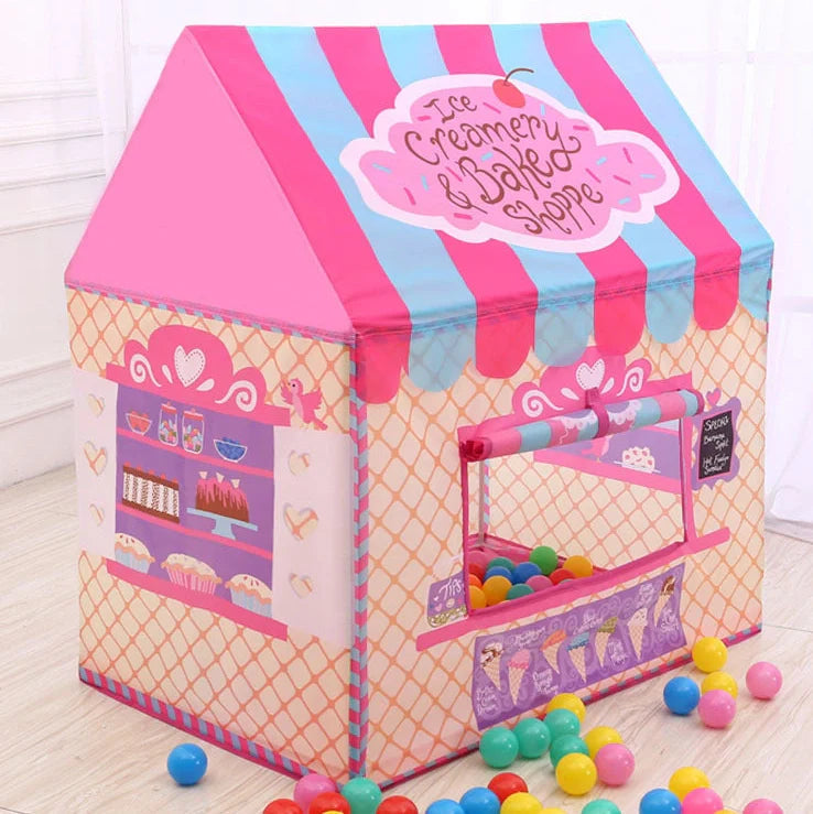 Children's play tent with transfer printing decoration measuring 120cm wide by 120cm deep by 110cm high