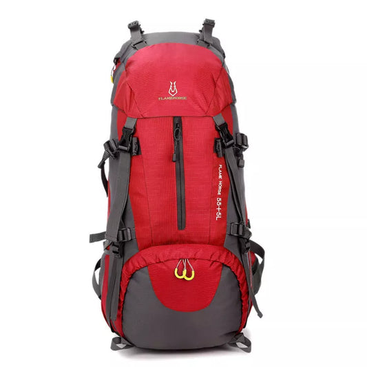 60L waterproof nylon mountaineering backpack in multiple colors for outdoor adventures