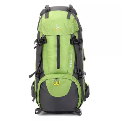 60L waterproof nylon mountaineering backpack in multiple colors for outdoor adventures