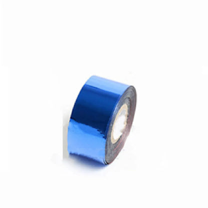 Roll of electrochemical aluminium hot foil for branding on leather and plastic, showing metallic finish and 120m length