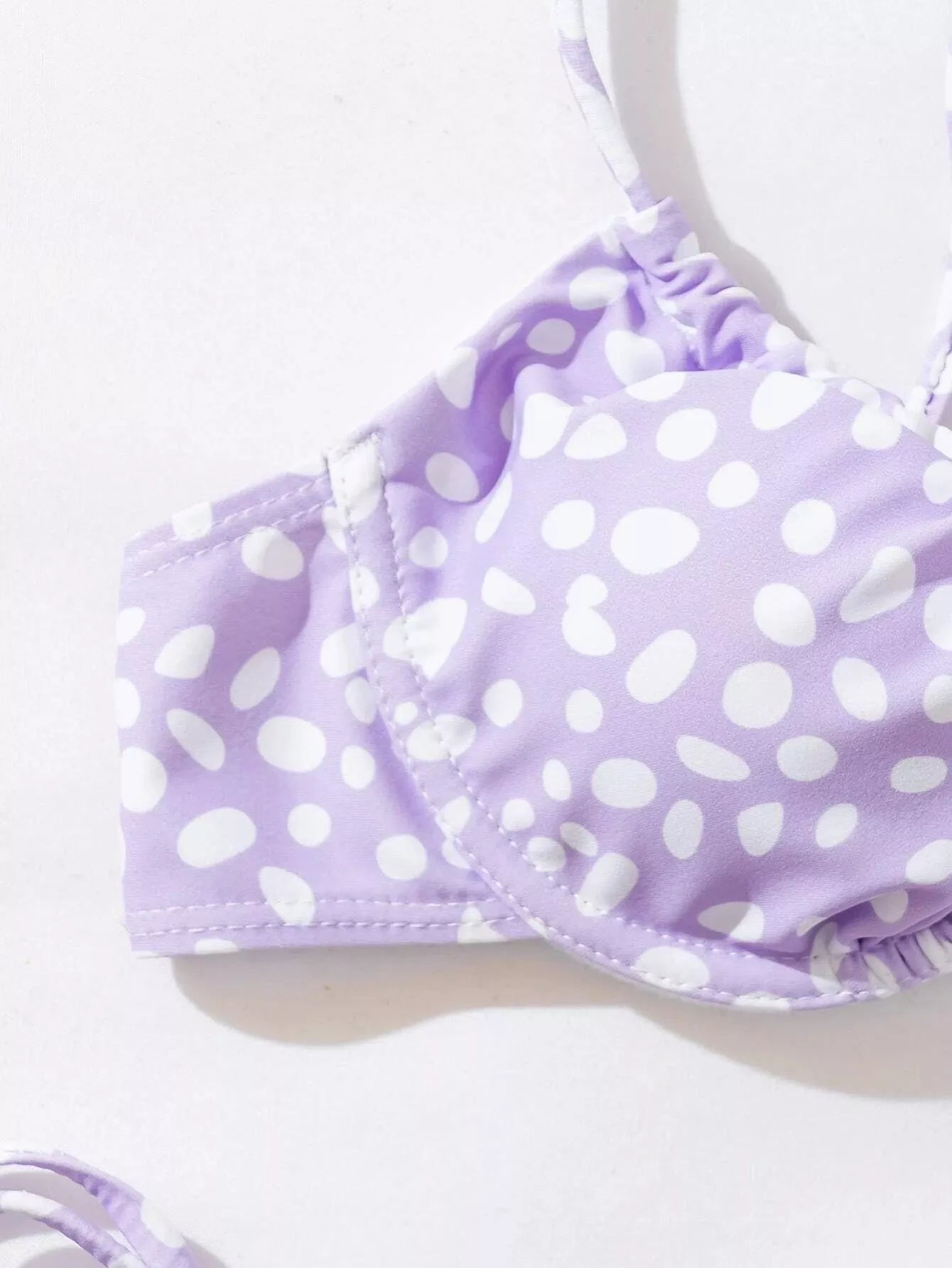 Women's green and purple split swimsuit bikini made from durable polyester