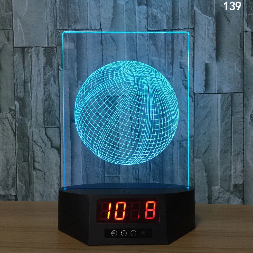 Blue dolphin-shaped table lamp with glowing 3D design and remote control on wooden surface