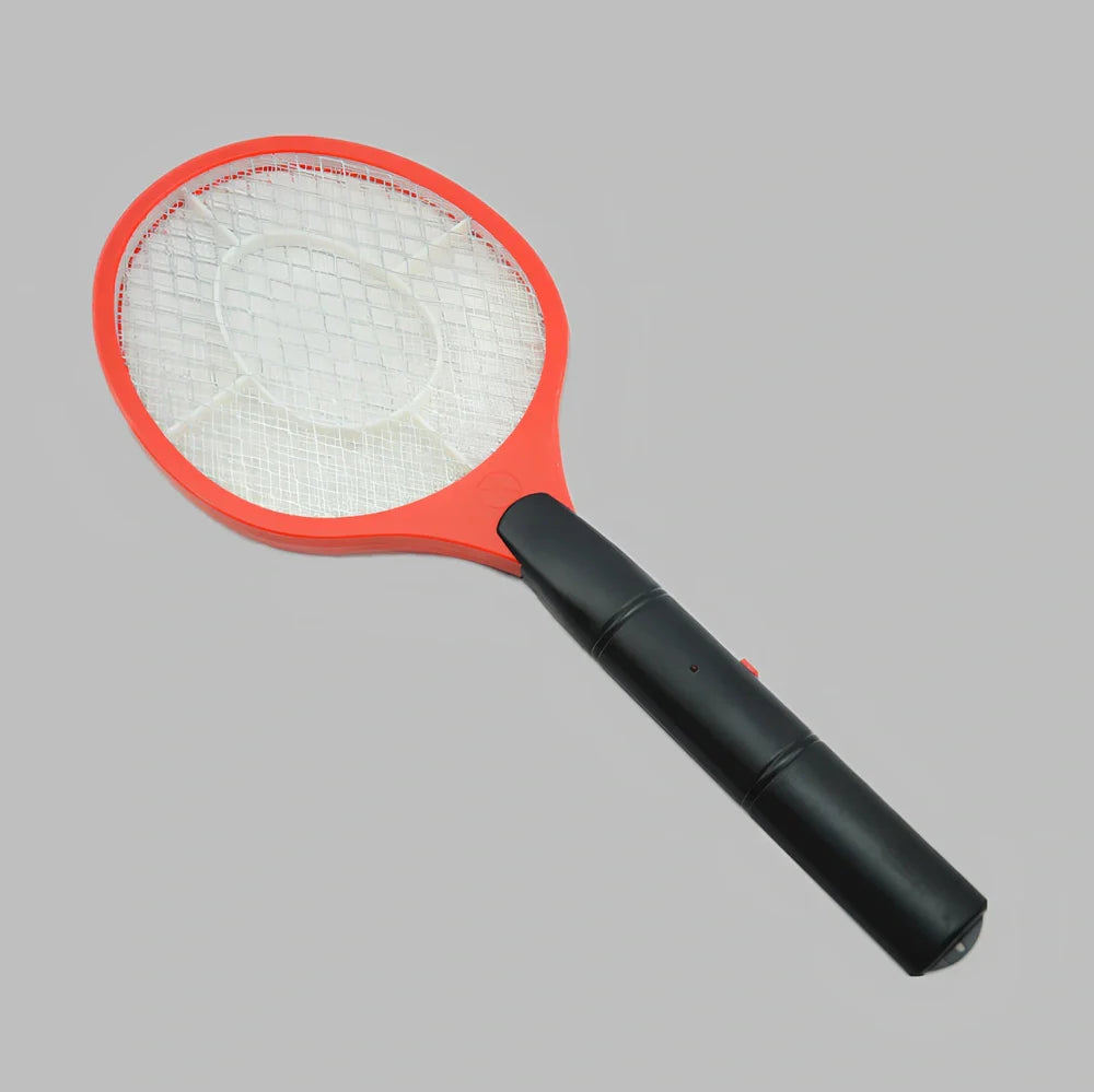 Portable black electric mosquito swatter with 3V grid, 20 cm foldable design for insect zapping
